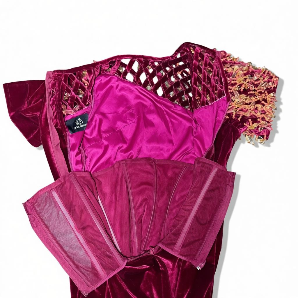 Beaded Modele basket midi dress