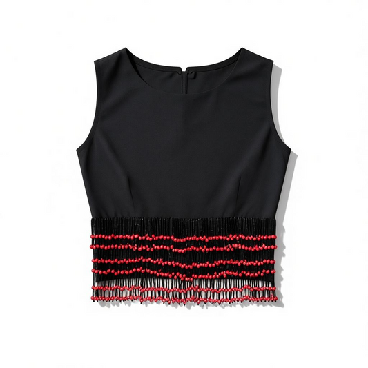 Sleeveless beaded top