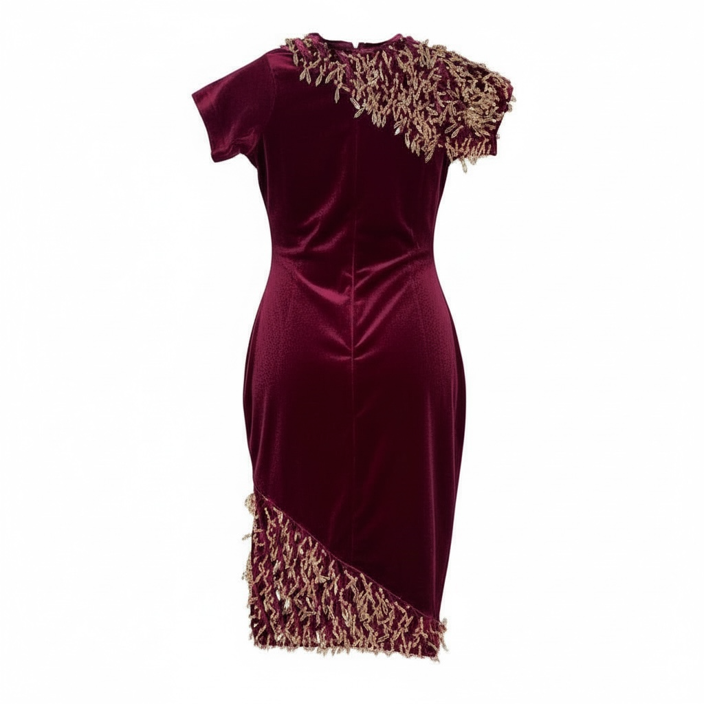 Beaded Modele basket midi dress
